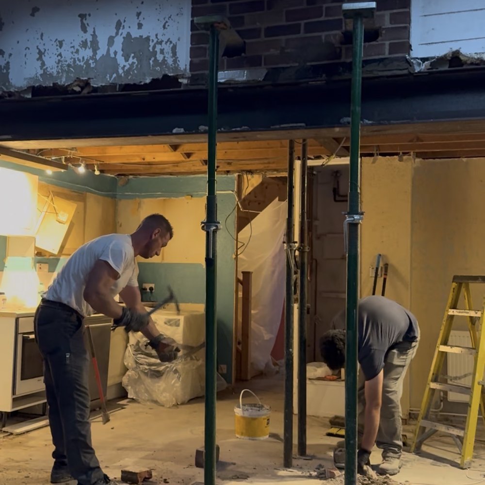Original kitchen construction photograph